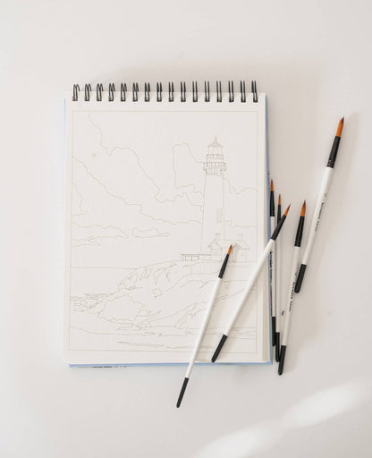 Landscape Watercoloring Book-21Outlines with Video Tutorials