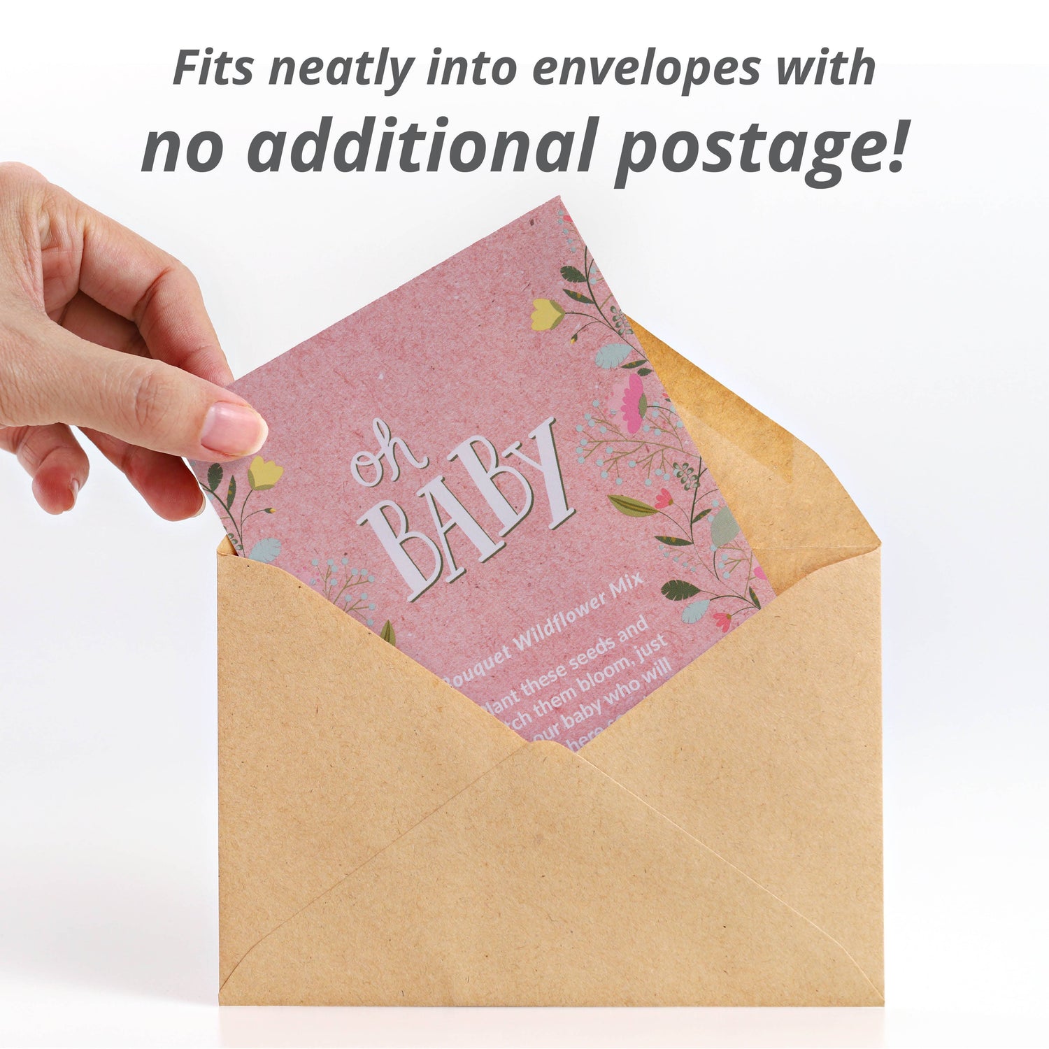 Oh Baby Baby Shower Pink - Bouquet Wildflower Seed Packet