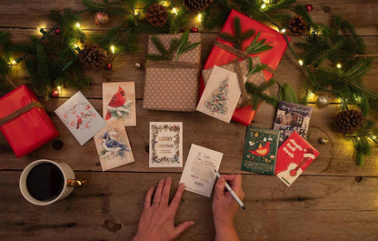 Merry Christmas Wreath of Birds Gift Tag - Bird &amp; Butterfly Wildflower