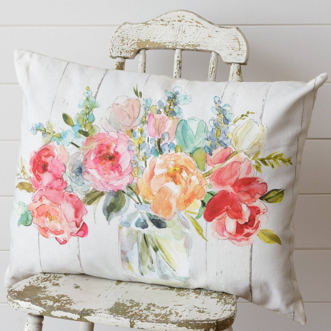 Watercolor Flowers Pillow